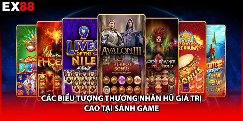 Các biểu tượng thưởng nhân hũ giá trị cao tại sảnh game