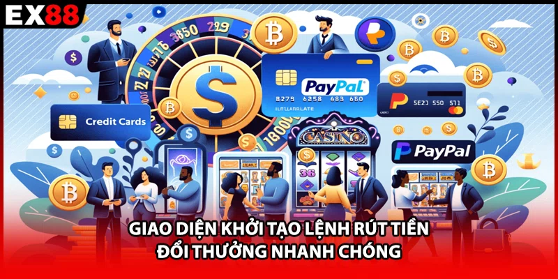 Giao diện khởi tạo lệnh rút tiền đổi thưởng nhanh chóng 