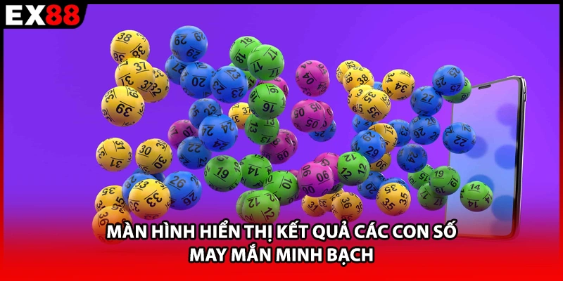 Màn hình hiển thị kết quả các con số may mắn minh bạch